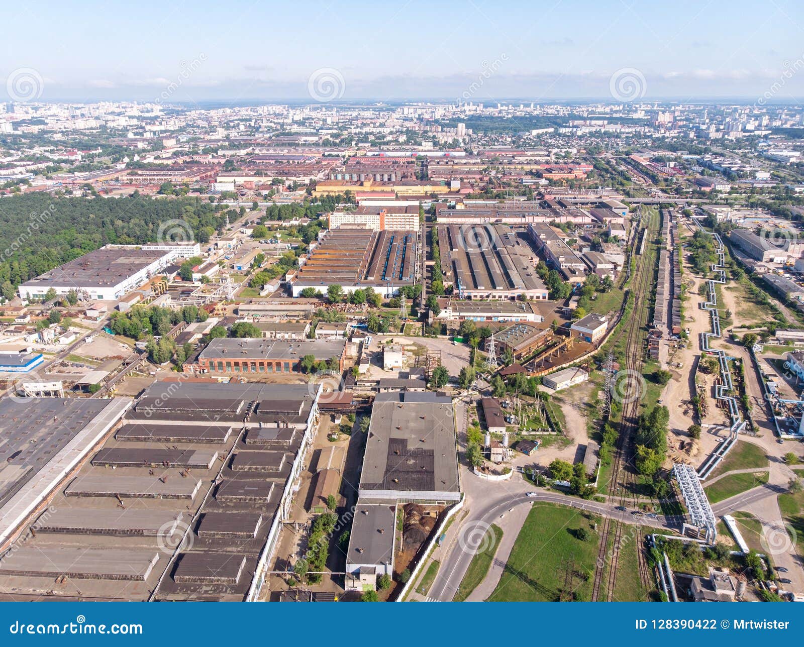 Vista aérea de área industrial